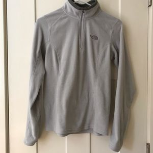 the north face xs gray fleece 1/4 zip